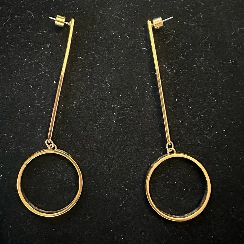 Jenny Bird long circle shoulder duster earrings - Picture 2 of 2